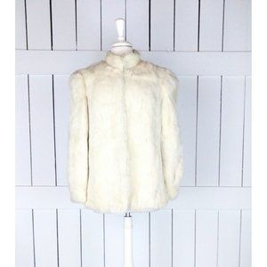 Vintage rabbit fur jacket genuine fur coat
